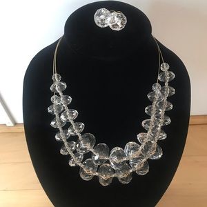 Joan Rivers Faux Crystal Set Necklace Earrings